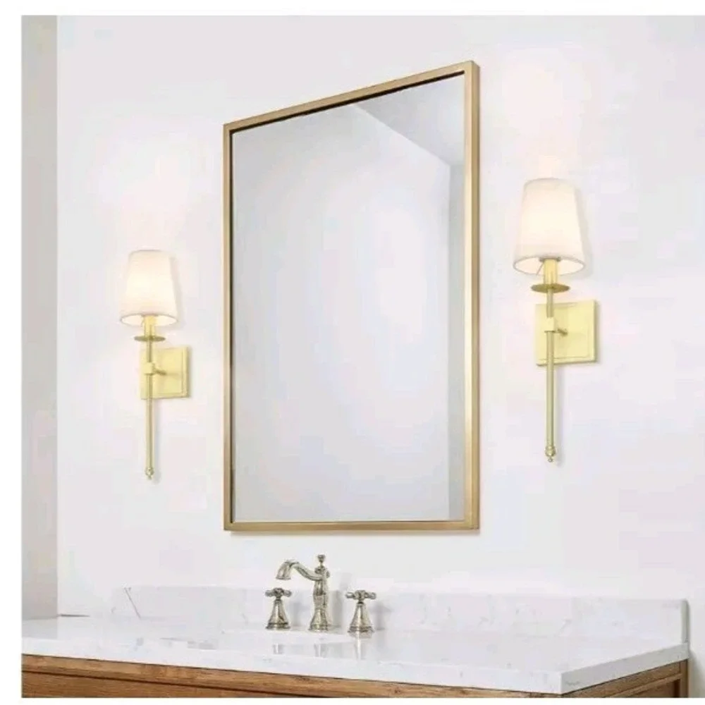Xinbei 2-Pack Wall Light Hard Wall Sconces Set  Satin Brass